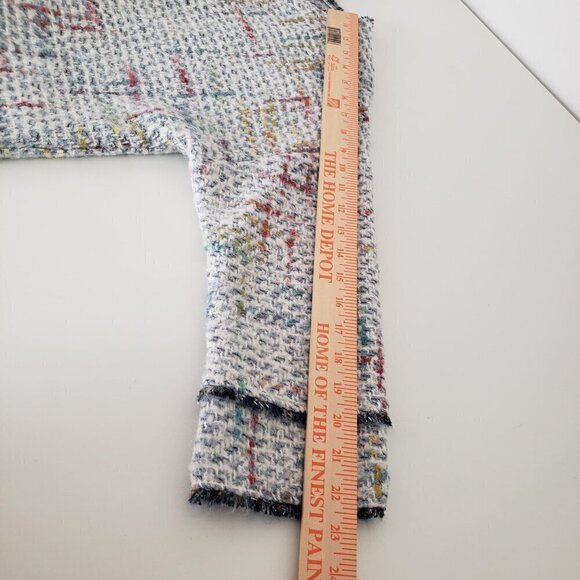 Vilagallo 40 Tweed Blazer Wool Blend Pockets Open Jacket Womens Size Large - Picture 9 of 13